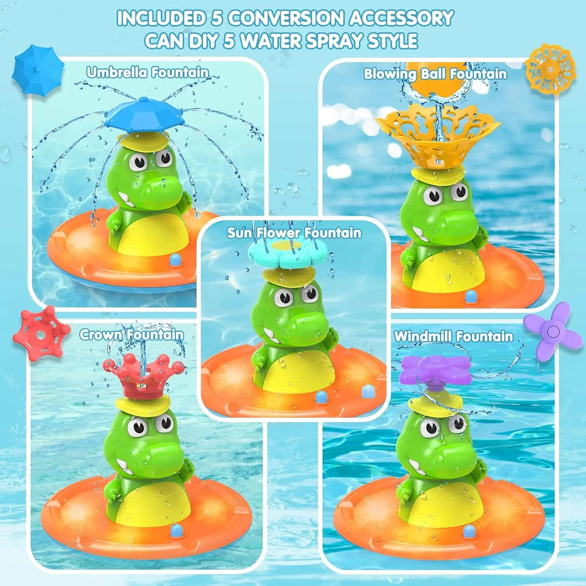 Automatic Water Sprinkler Crocodile Bath Toy